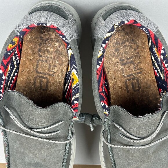 Hey Dude Wally Recycled Leather Quarry Casual Shoes Womens 9 Mens 7 Gray Slip On - Picture 8 of 10